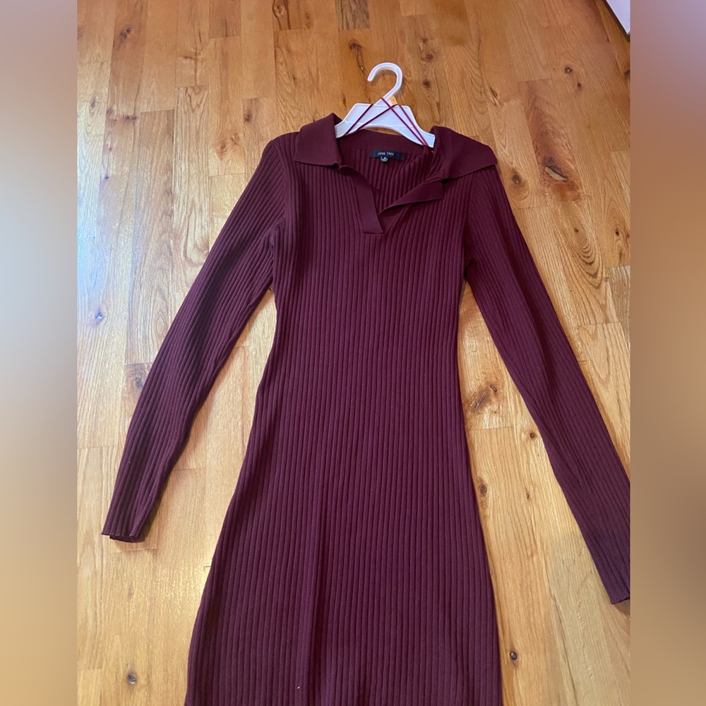 love tree dress in burgundy (size:medium)